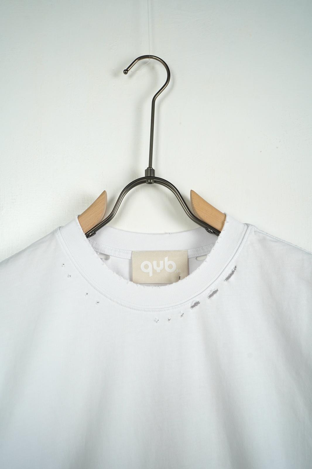 Tricou unisex alb cu rupturi