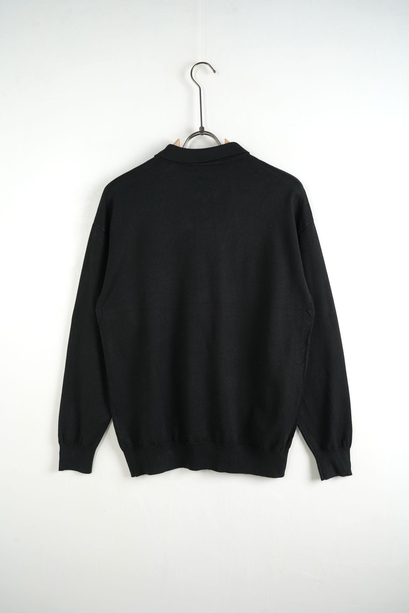 Pulover Negru Half Zip Bărbați