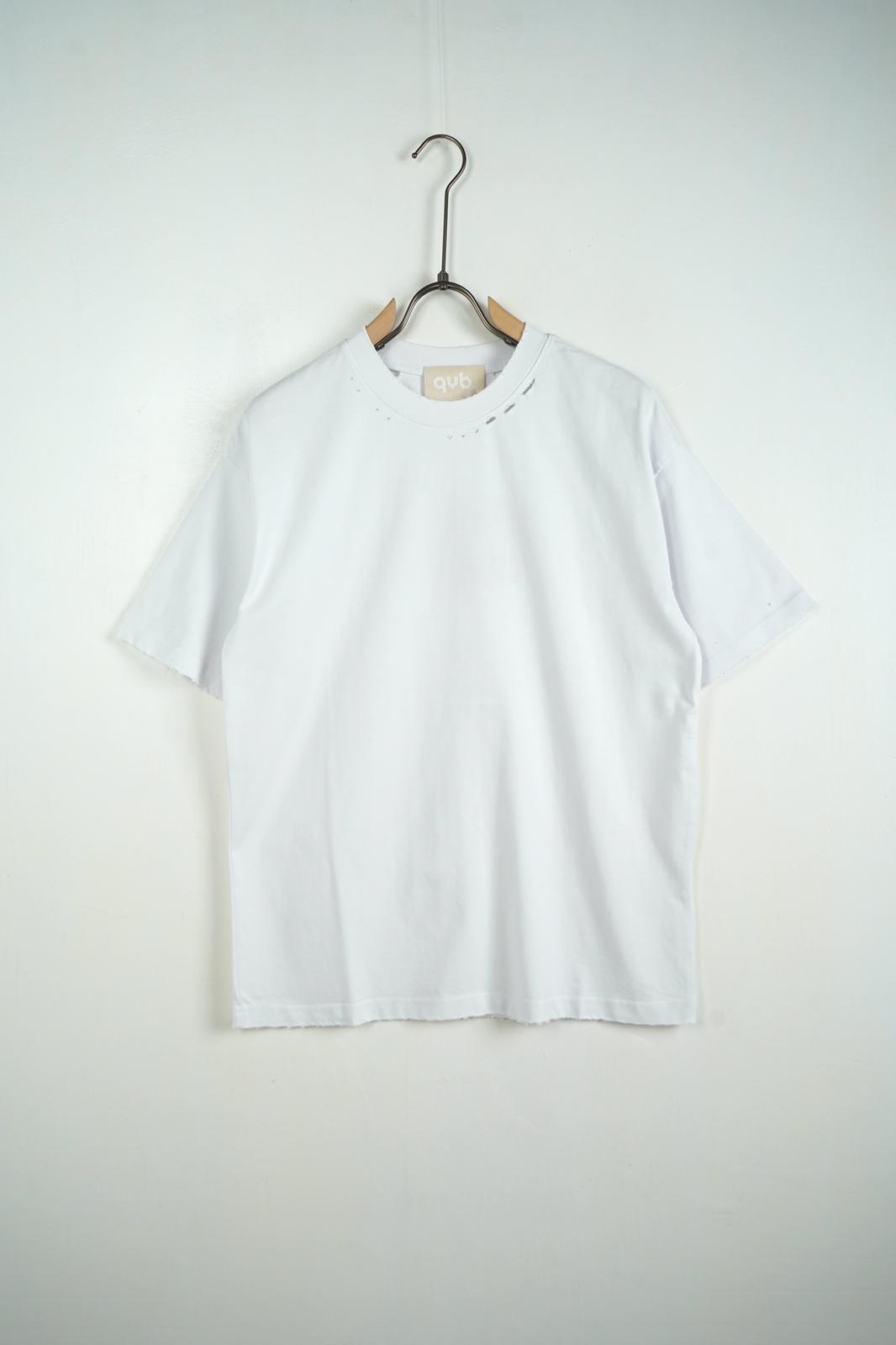 Tricou unisex alb cu rupturi