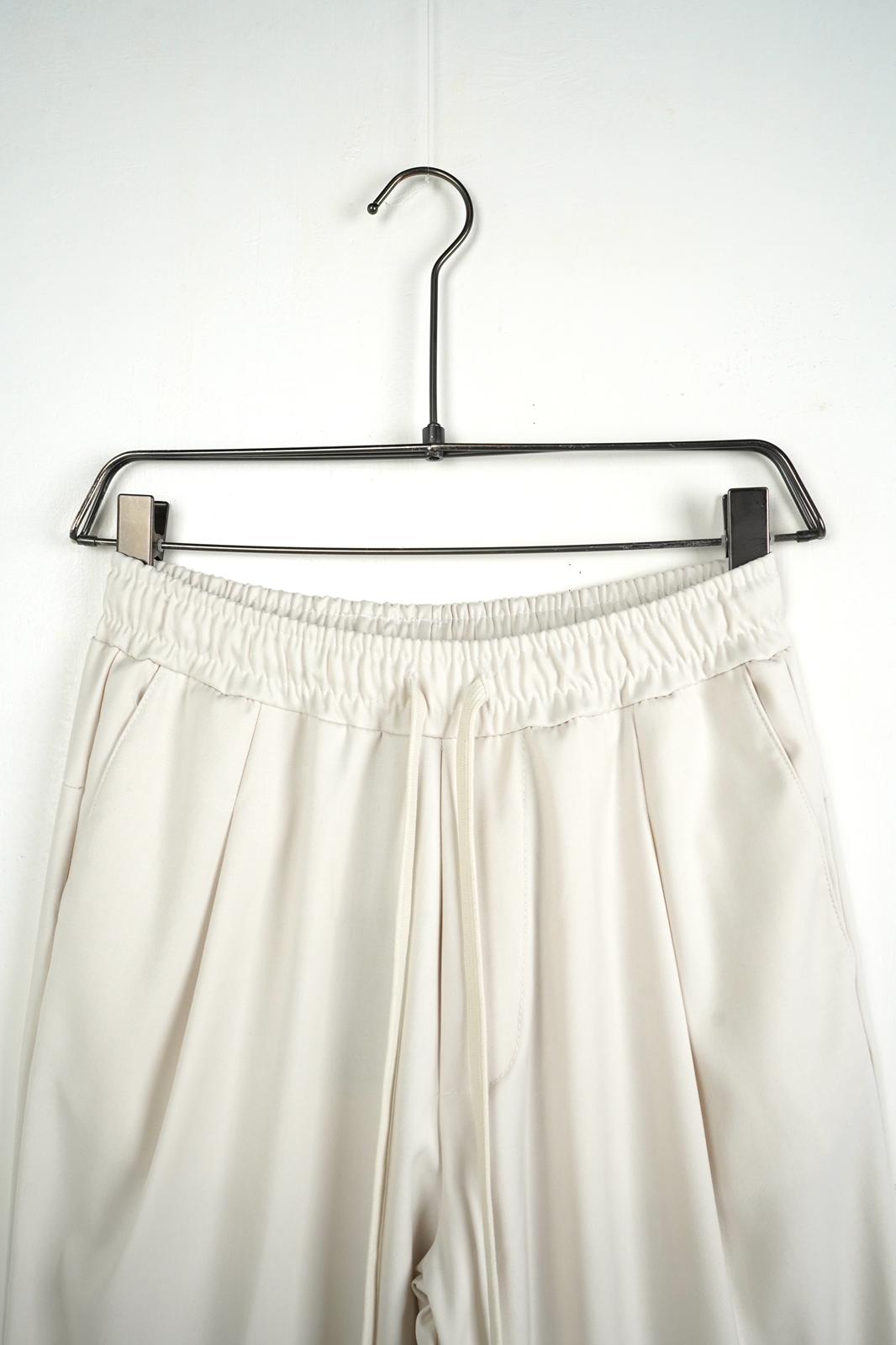 Pantaloni lungi bărbați casual albi cu șnur