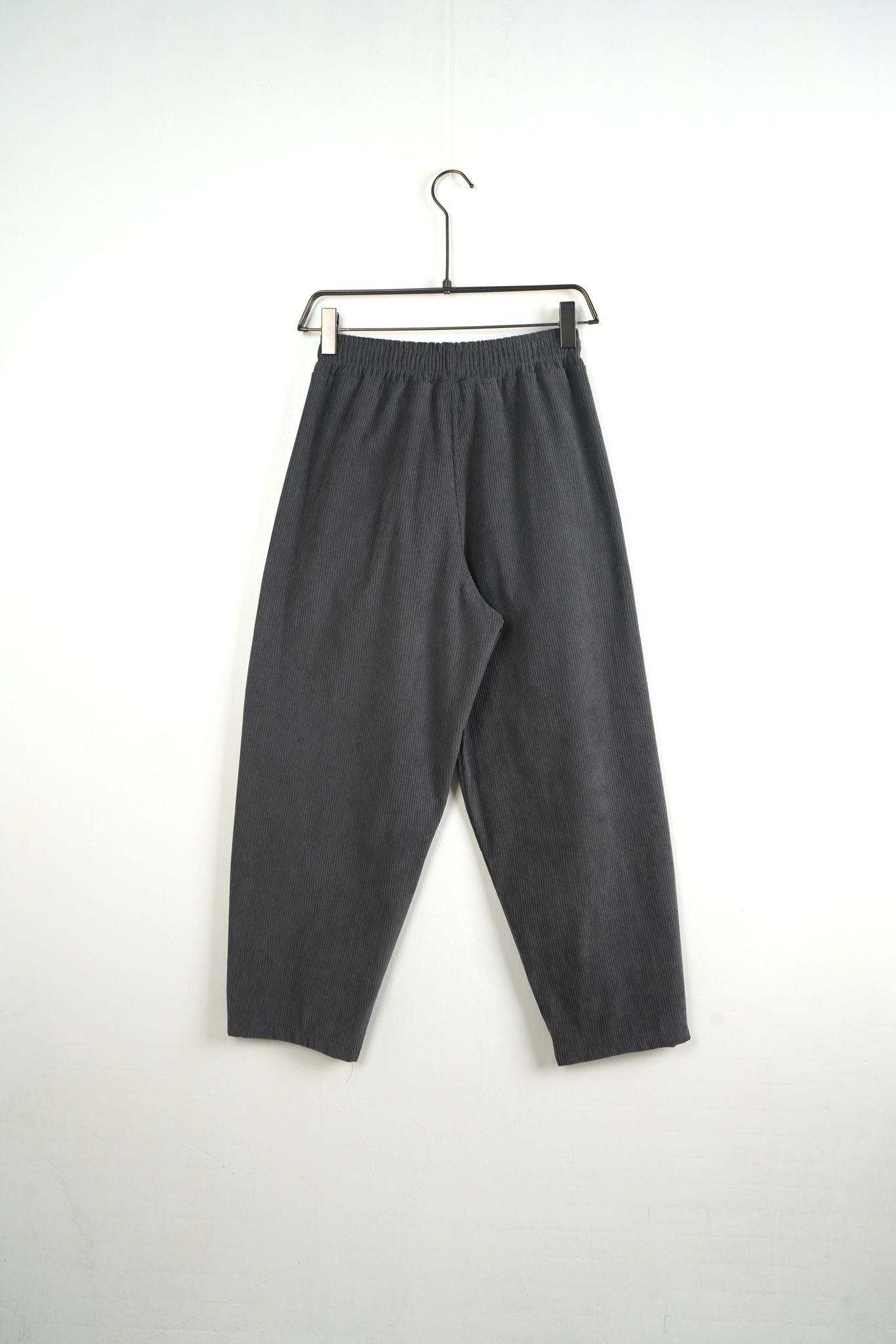 Pantaloni Lungi Largi Bărbați Gri Inchis cu Dungi și Șnur Lung