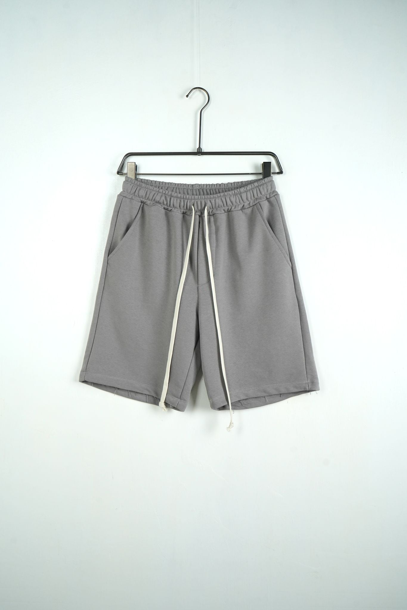 Pantaloni Scurți Unisex din Bumbac Gri Deschis
