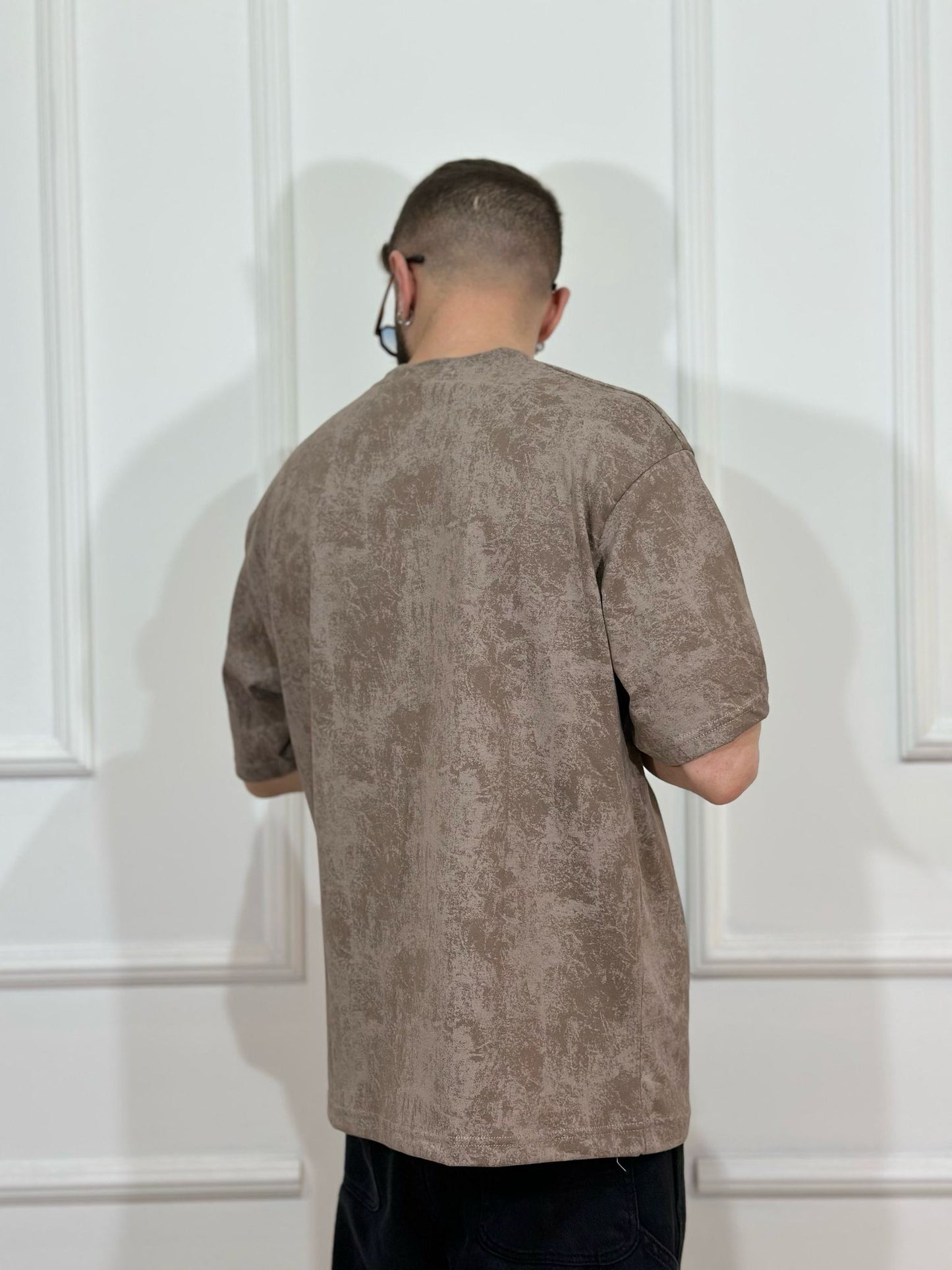 Tricou Maro cu Model pentru Barbati din Bumbac