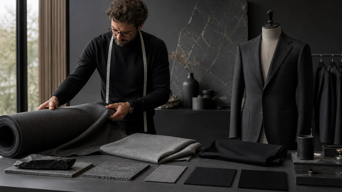 Culoarea antracit explicată prin materiale textile, piatră și design vestimentar