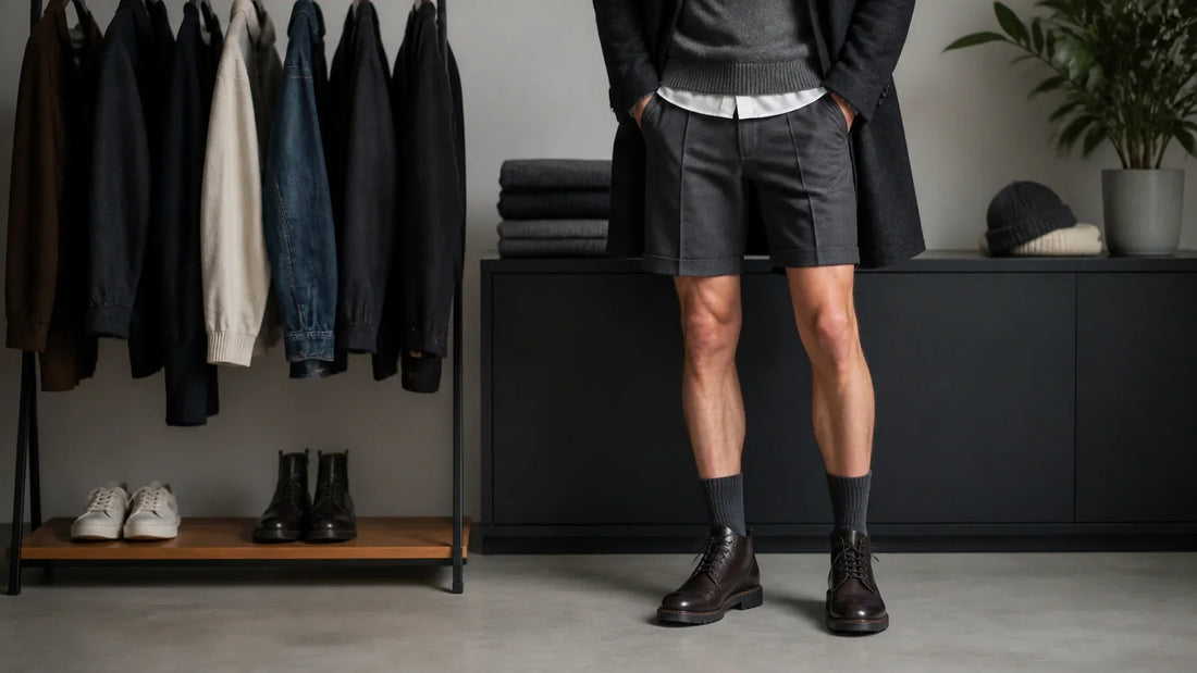Cum porți pantalonii scurți iarna fără să pară forțat – imagine principală pentru ghidul Atelier AXD