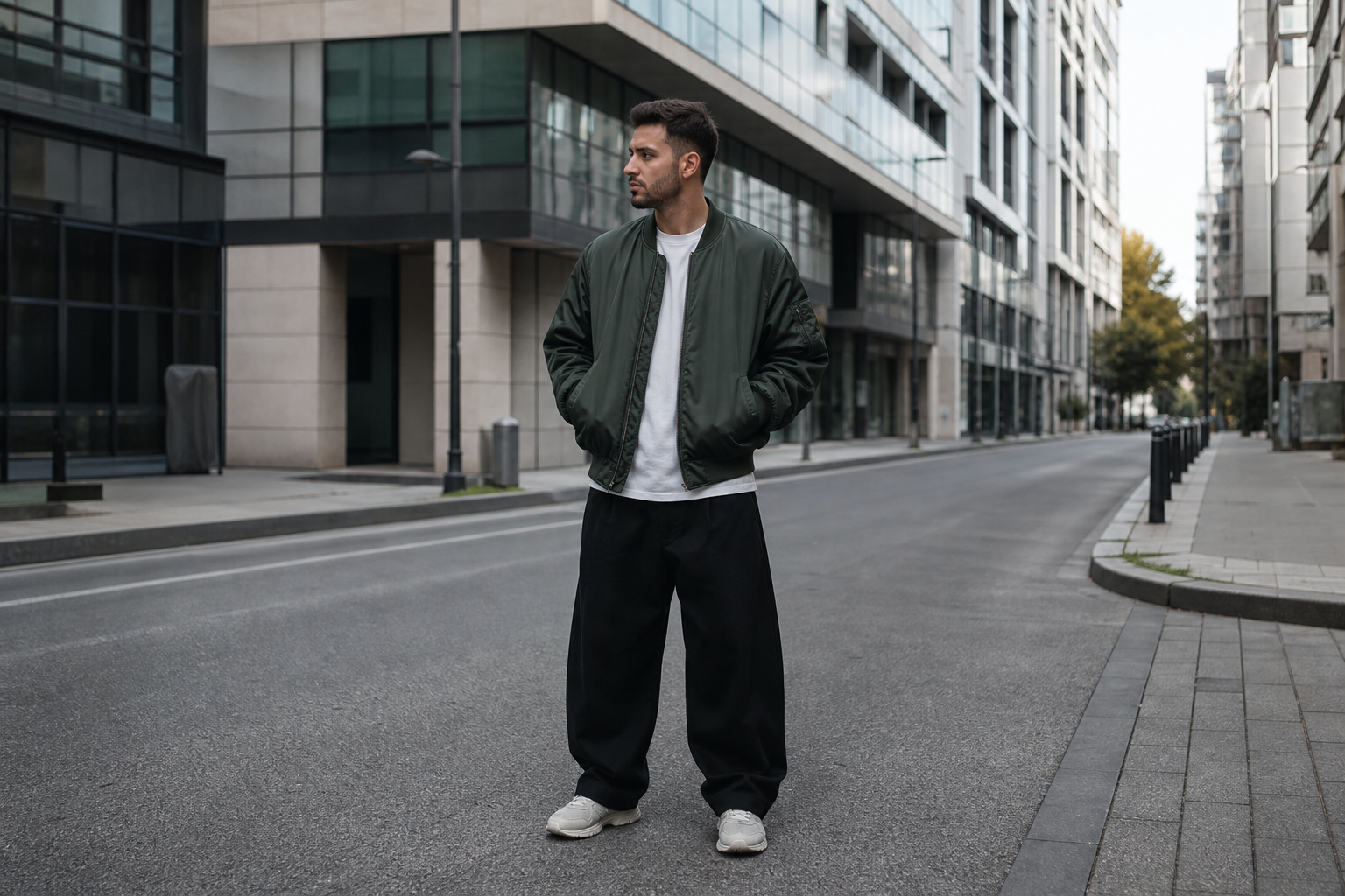 Ce geacă merge la pantalonii baggy pentru bărbați