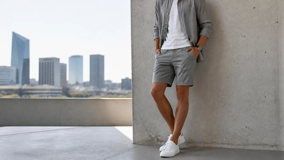 Moda săptămânii: pantaloni scurți gri pentru ținute urbane – imagine principală pentru ghidul Atelier AXD