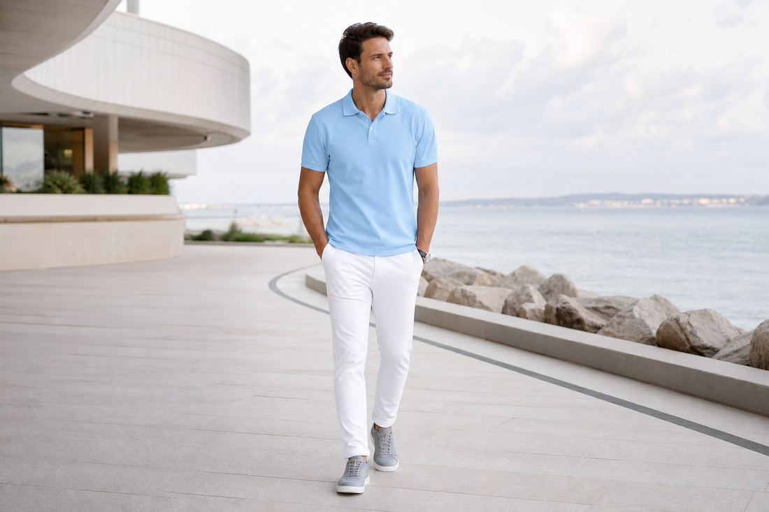 Pantaloni albi cu tricou: combinații pentru bărbați