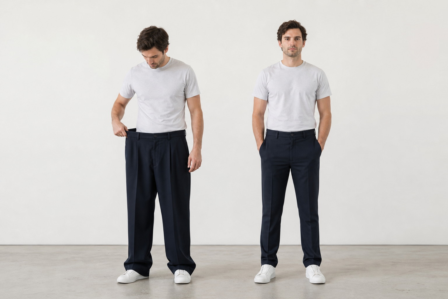 Pantaloni care alunecă din talie: mărime, croială sau elastic?