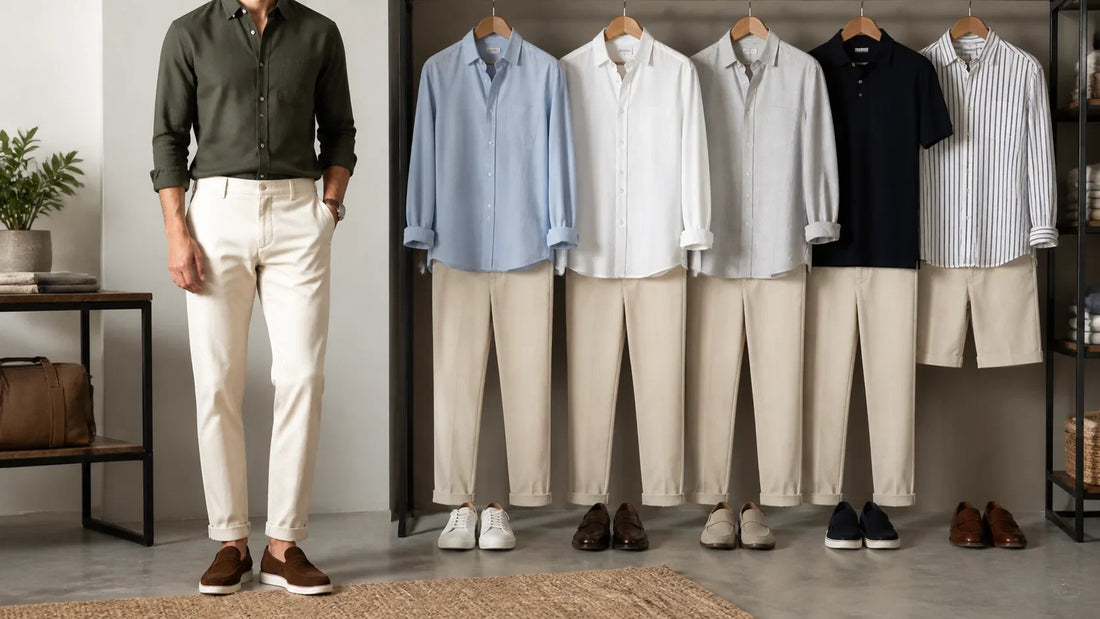 Pantaloni crem cu cămașă: combinații pentru bărbați – imagine principală pentru ghidul Atelier AXD