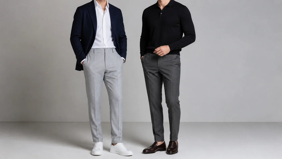 Ținute bărbătești cu pantaloni gri de la casual la smart casual