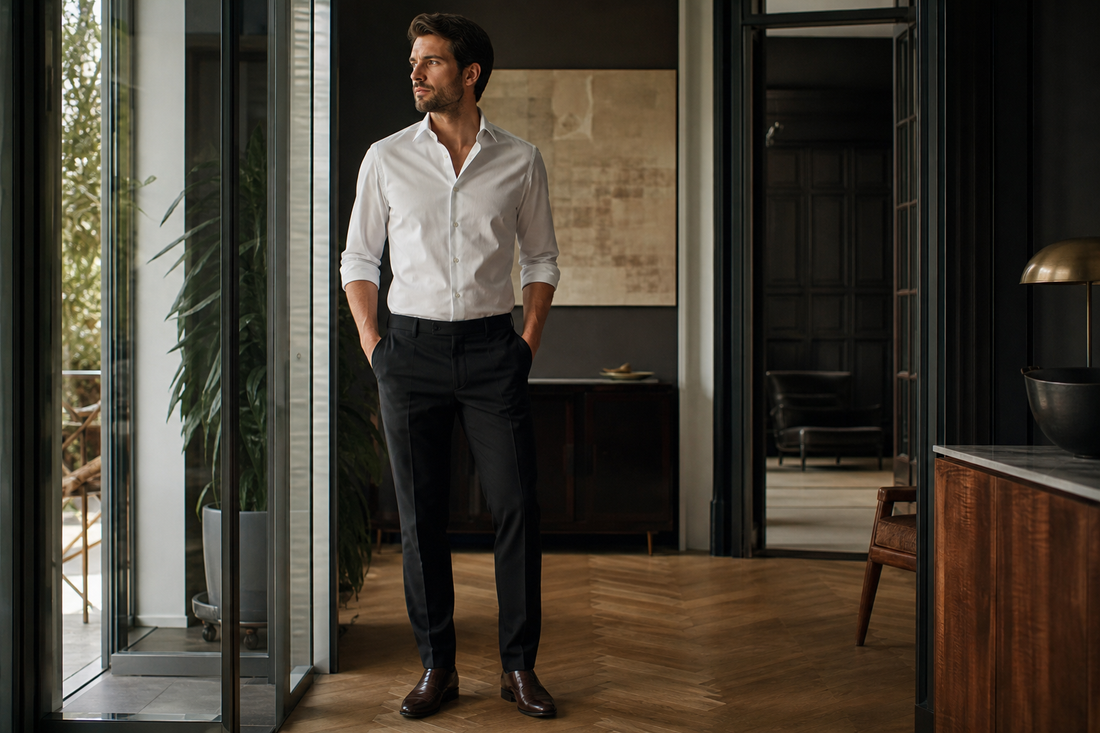 Pantaloni negri cu cămașă: combinații casual și elegante
