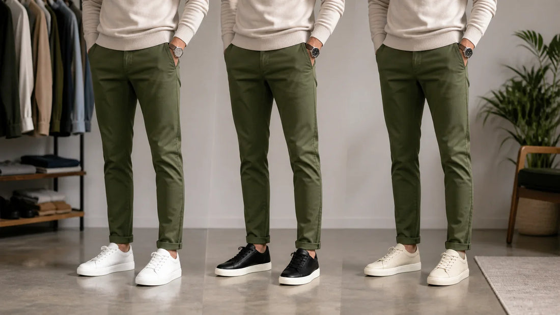 Pantaloni verzi cu sneakerși: alb, negru sau crem? – imagine principală pentru ghidul Atelier AXD