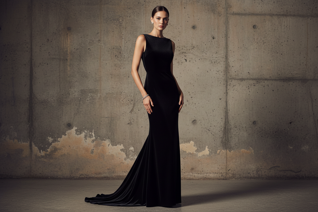 tinuta black tie femei eleganta rochie neagra seara