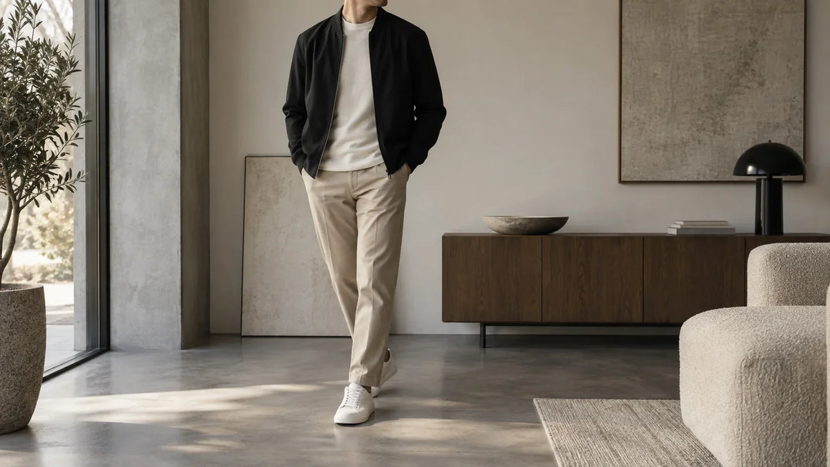 Stil minimalist: cum construiești ținute simple, dar reușite – imagine principală despre stil minimalist masculin, cu ținute simple și bine proporționate