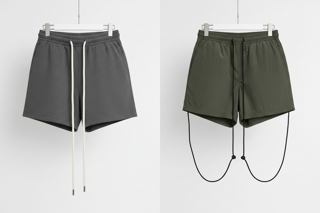 pantaloni scurti de trening versus pantaloni scurti din fas cu snur lung