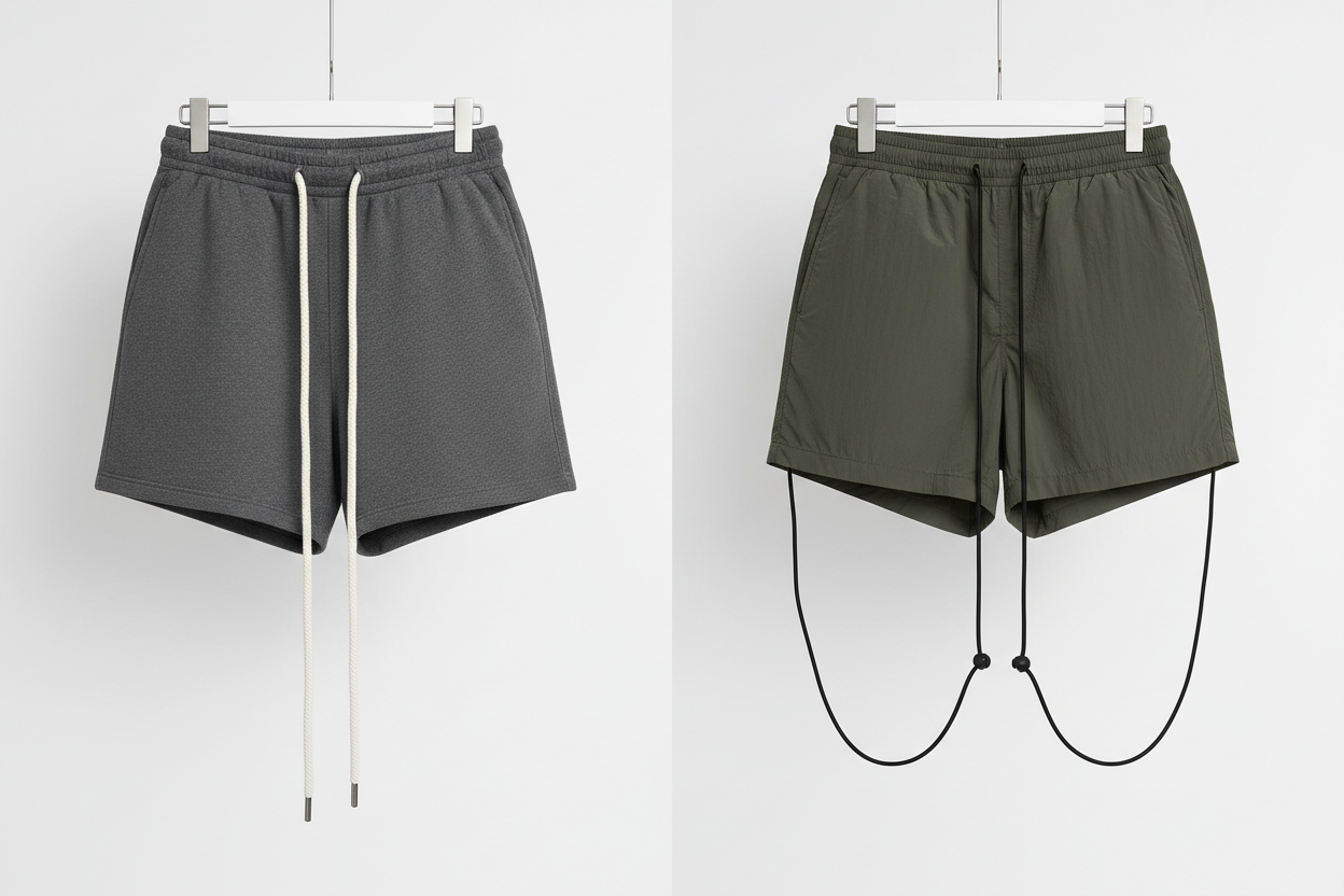 pantaloni scurti de trening versus pantaloni scurti din fas cu snur lung