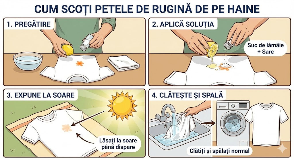 Cum scoti petele de rugina de pe haine