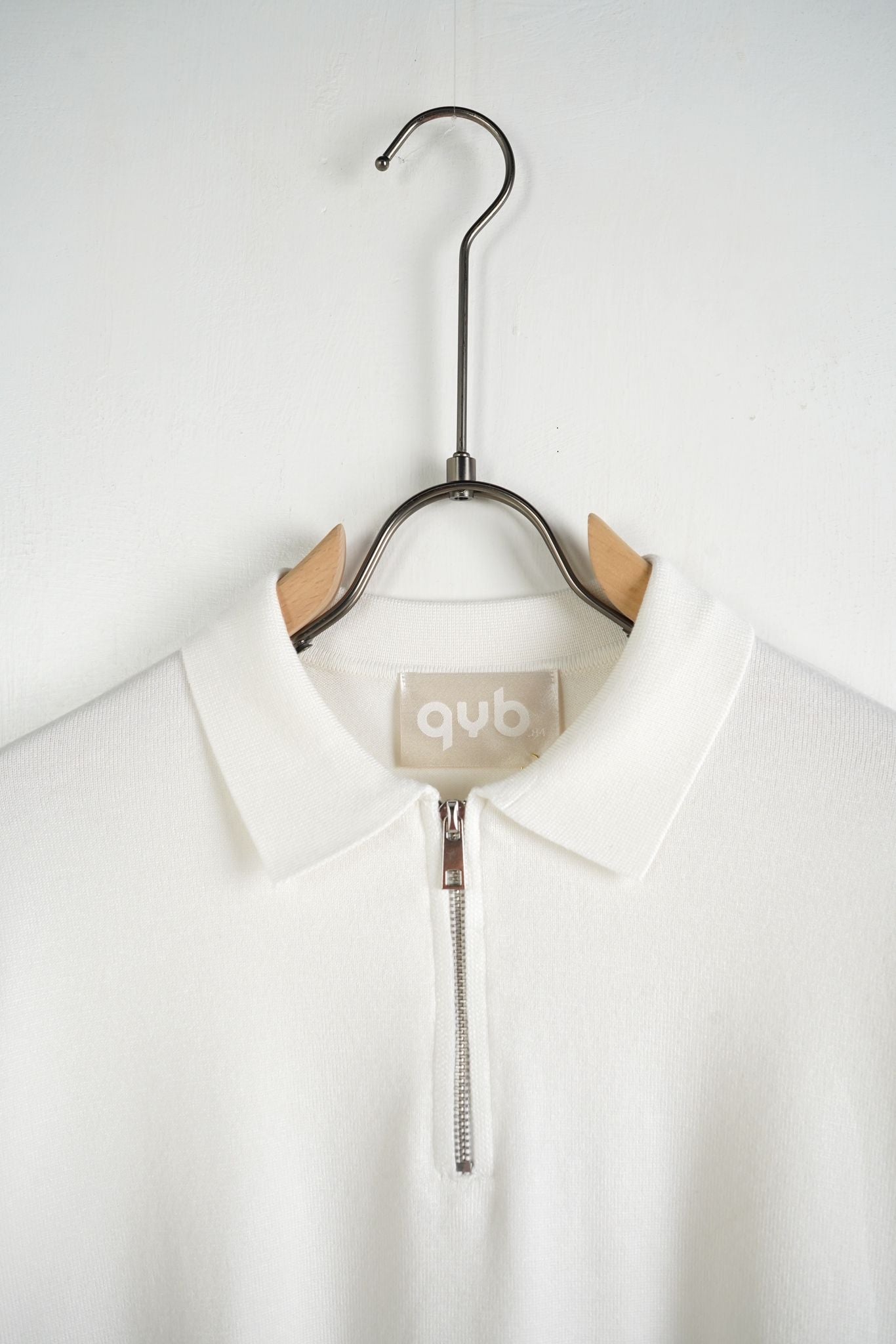 Pulover Alb Half Zip Bărbați