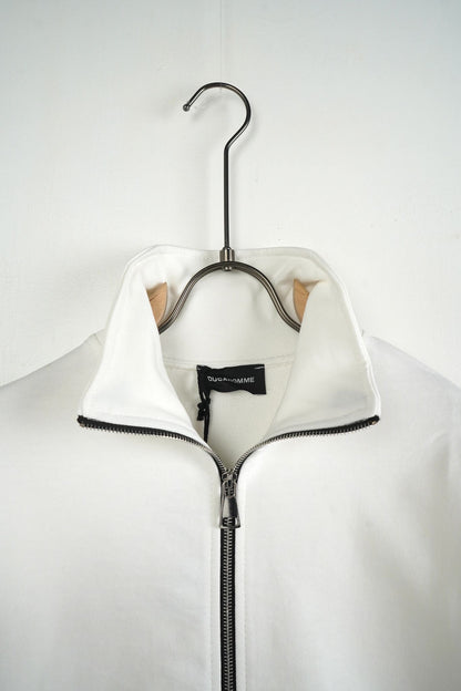 Hanorac Alb Bărbați cu Fermoar – Fără Glugă