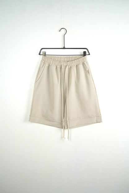 Pantaloni Scurti Barbati Crem cu Siret Lung