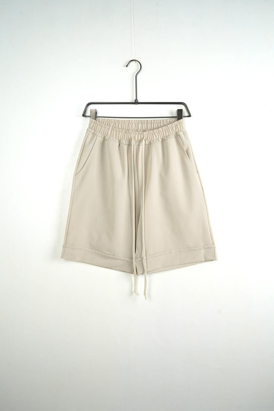 Pantaloni Scurti Barbati Crem cu Siret Lung