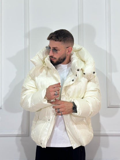 Geacă de iarnă Puffer bărbați – Albă