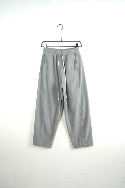 Pantaloni Lungi Largi Bărbați Gri Deschis cu Dungi și Șnur Lung