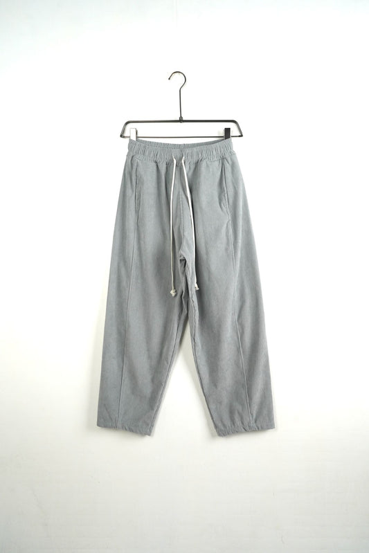 Pantaloni Lungi Largi Bărbați Gri Deschis cu Dungi și Șnur Lung