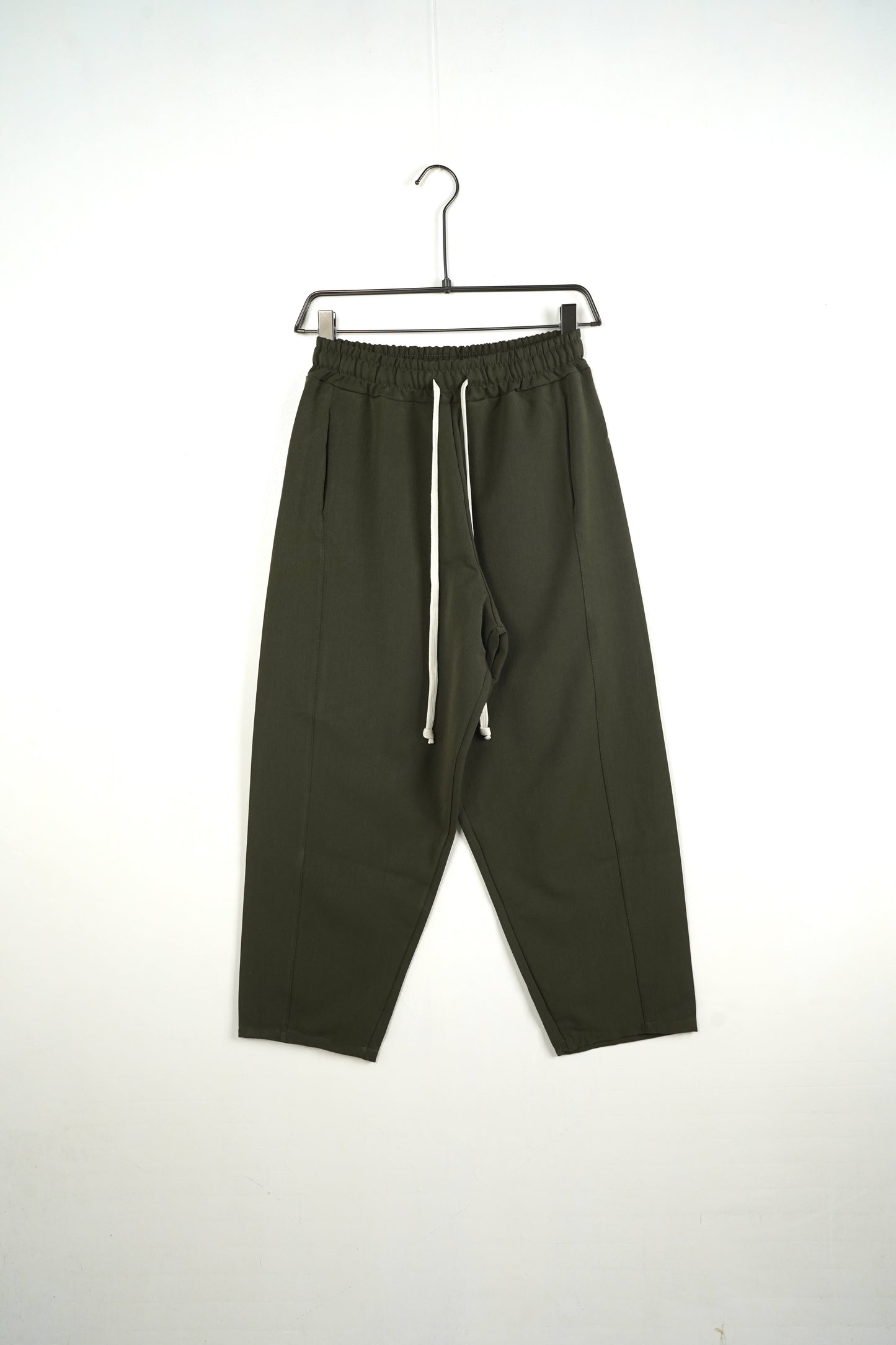 Pantaloni lungi largi bărbați casual verzi cu șnur