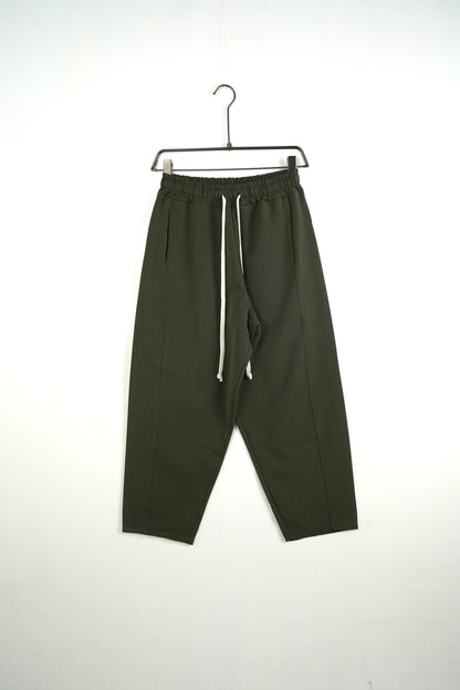 Pantaloni lungi largi bărbați casual verzi cu șnur