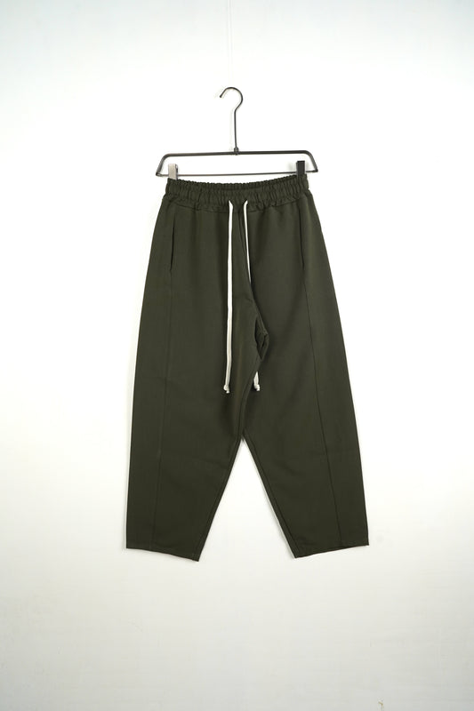 Pantaloni lungi largi bărbați casual verzi cu șnur