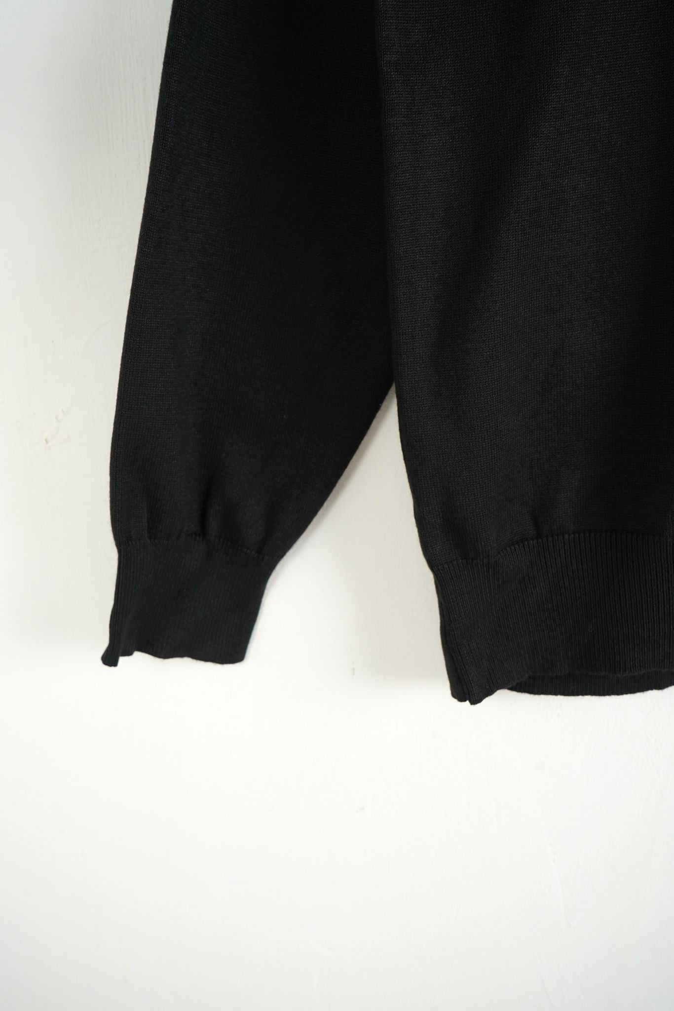 Pulover Negru Half Zip Bărbați