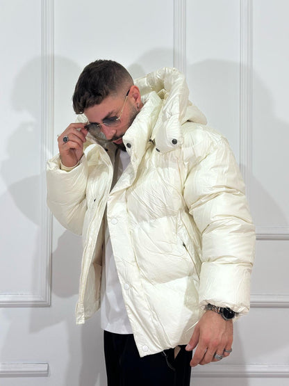 Geacă de iarnă Puffer bărbați – Albă