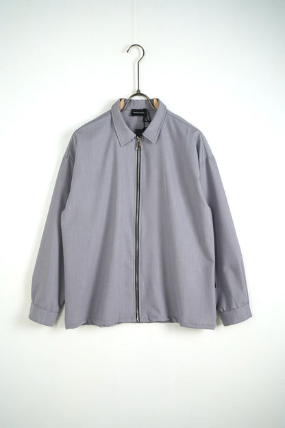 Bluză bărbați cu fermoar și guler fără glugă – gri deschis