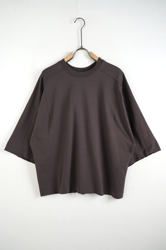 Tricou unisex oversized cu maneci largi maro inchis