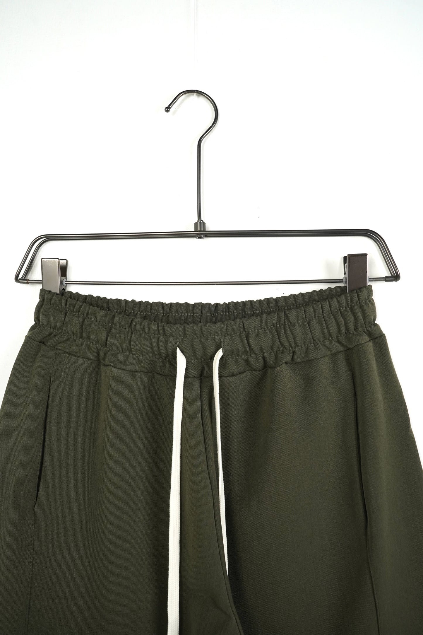 Pantaloni lungi largi bărbați casual verzi cu șnur