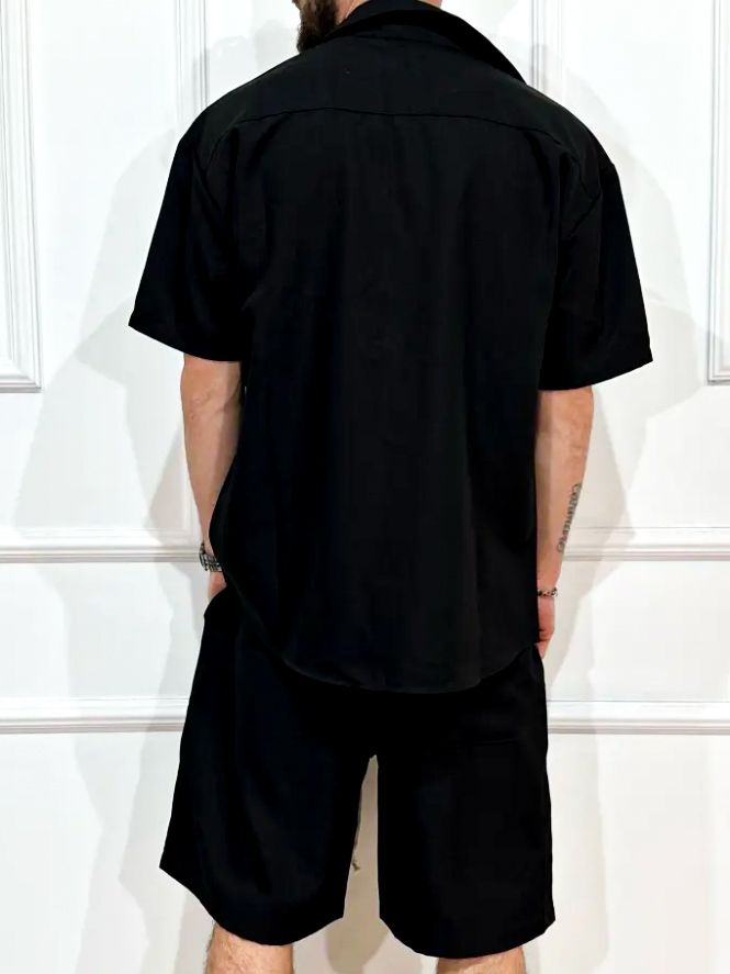 Set barbati cu pantaloni scurti si camasa cu maneca scurta