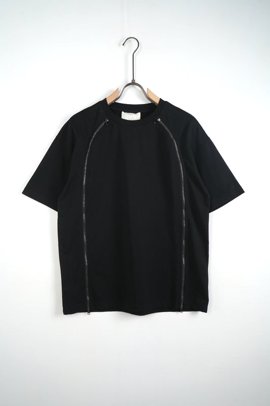 Tricou Negru Bumbac – Fermoare Metalice