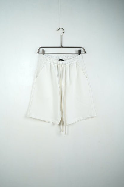 Pantaloni Scurți Unisex din Bumbac Albi