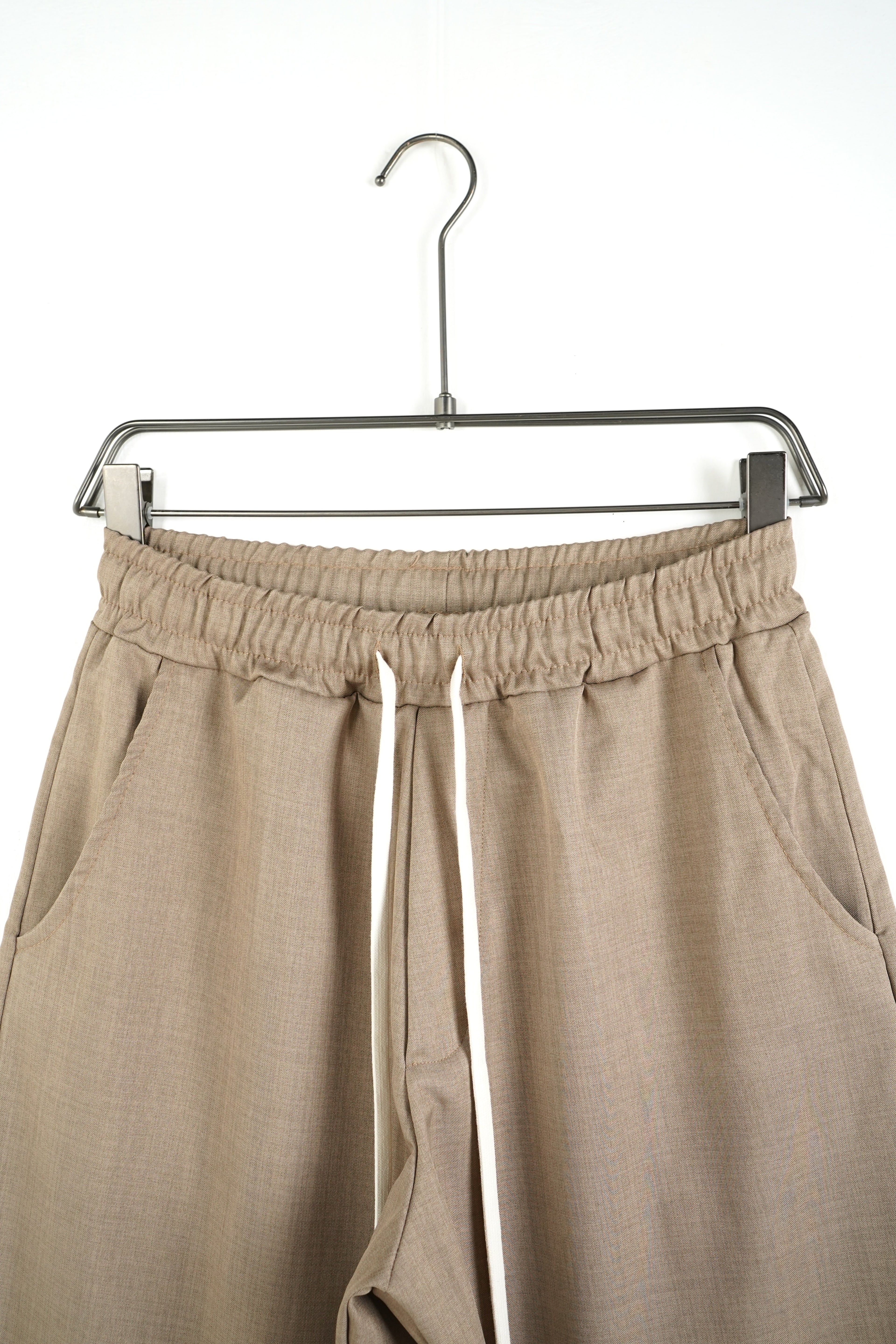 Pantaloni Bărbați Maro Deschis - Croială Largă (Wide Leg) cu Șnur Lung