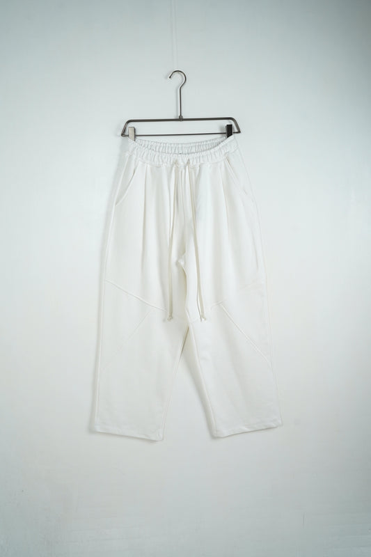 Pantaloni largi albi de trening pentru barbati cu model