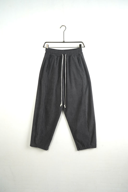 Pantaloni Lungi Largi Bărbați Gri Inchis cu Dungi și Șnur Lung