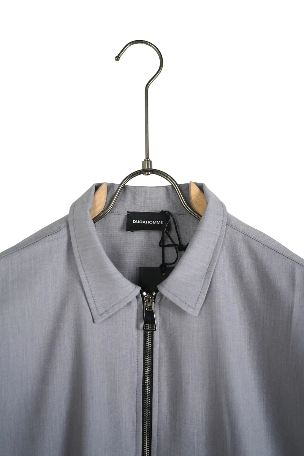 Bluză casual bărbați nuanță gri deschis, închidere cu fermoar și guler ridicat, material confortabil pentru stil urban