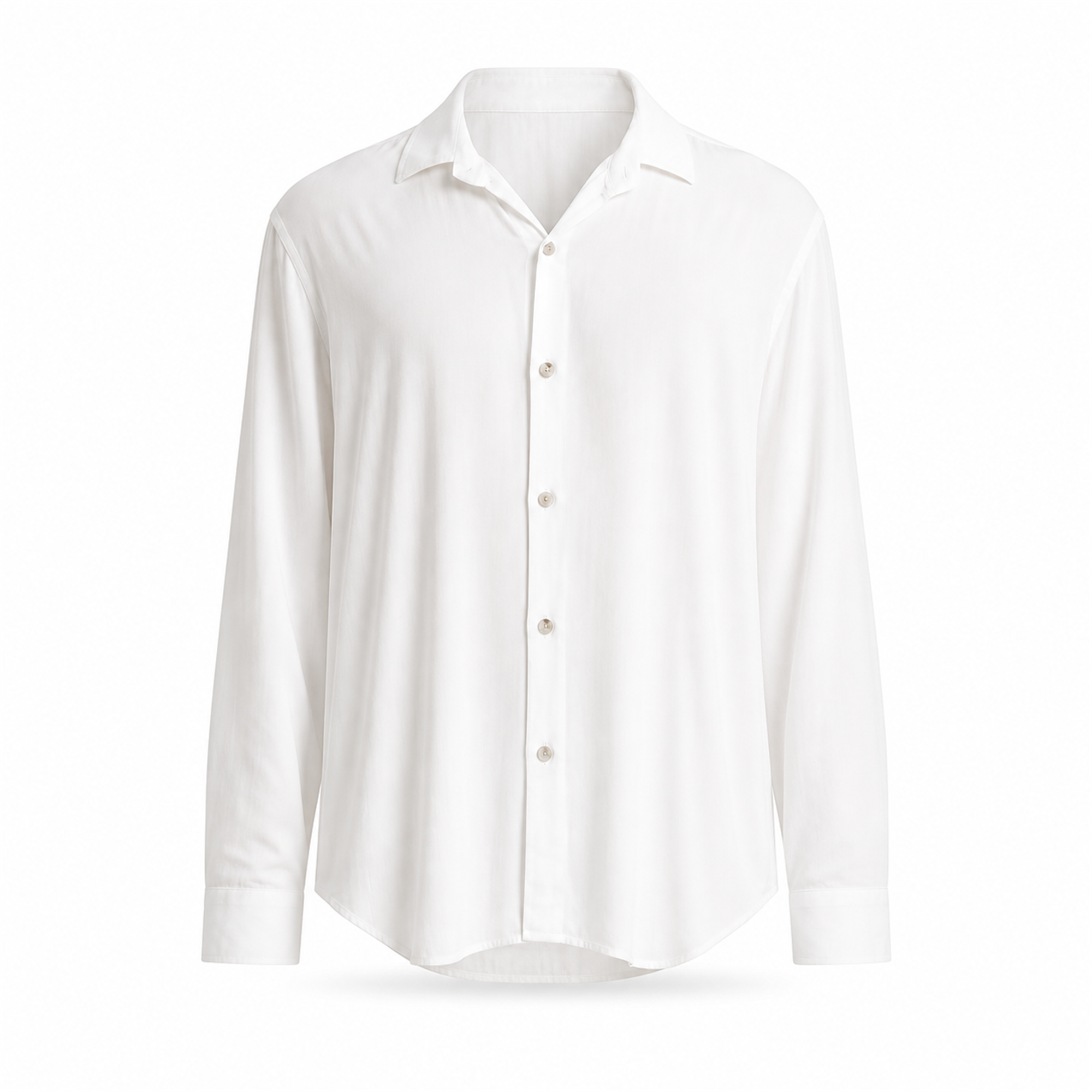 Cămașă Bărbați Albă Oversized din Vâscoză și In - vedere frontală ghost