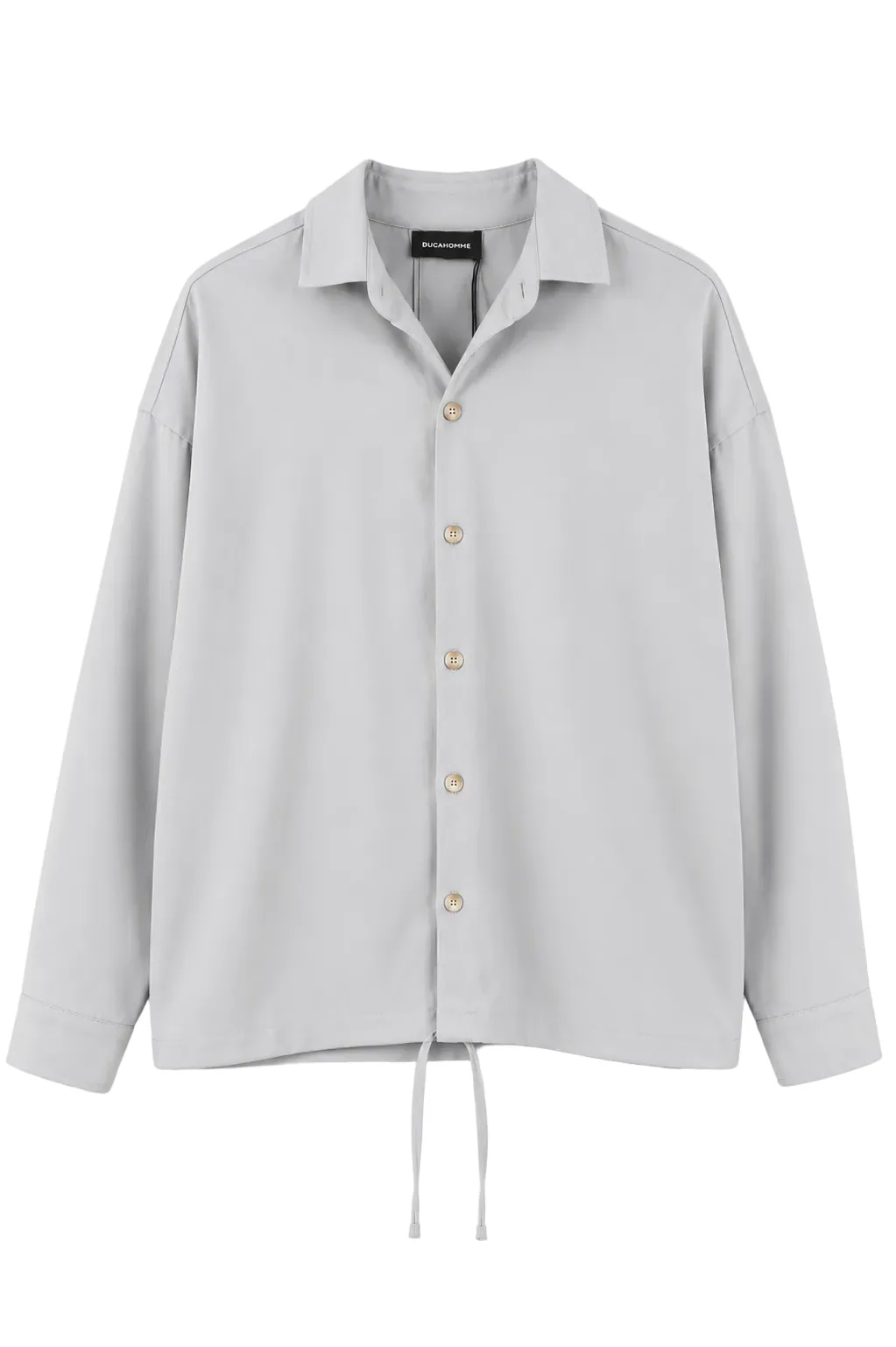 Cămașă oversized gri deschis cu design minimalist și croială modernă casual premium