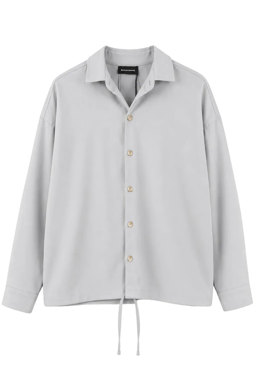Cămașă oversized gri deschis cu design minimalist și croială modernă casual premium