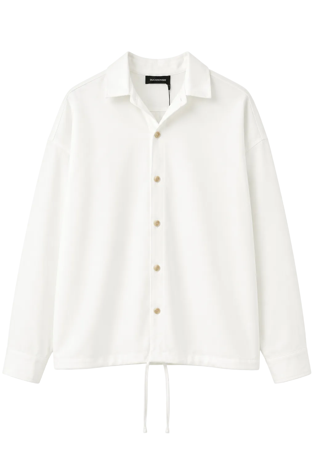 Cămașă oversized albă cu design minimalist și croială modernă casual premium