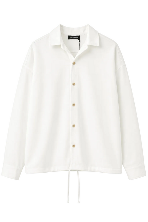 Cămașă oversized albă cu design minimalist și croială modernă casual premium