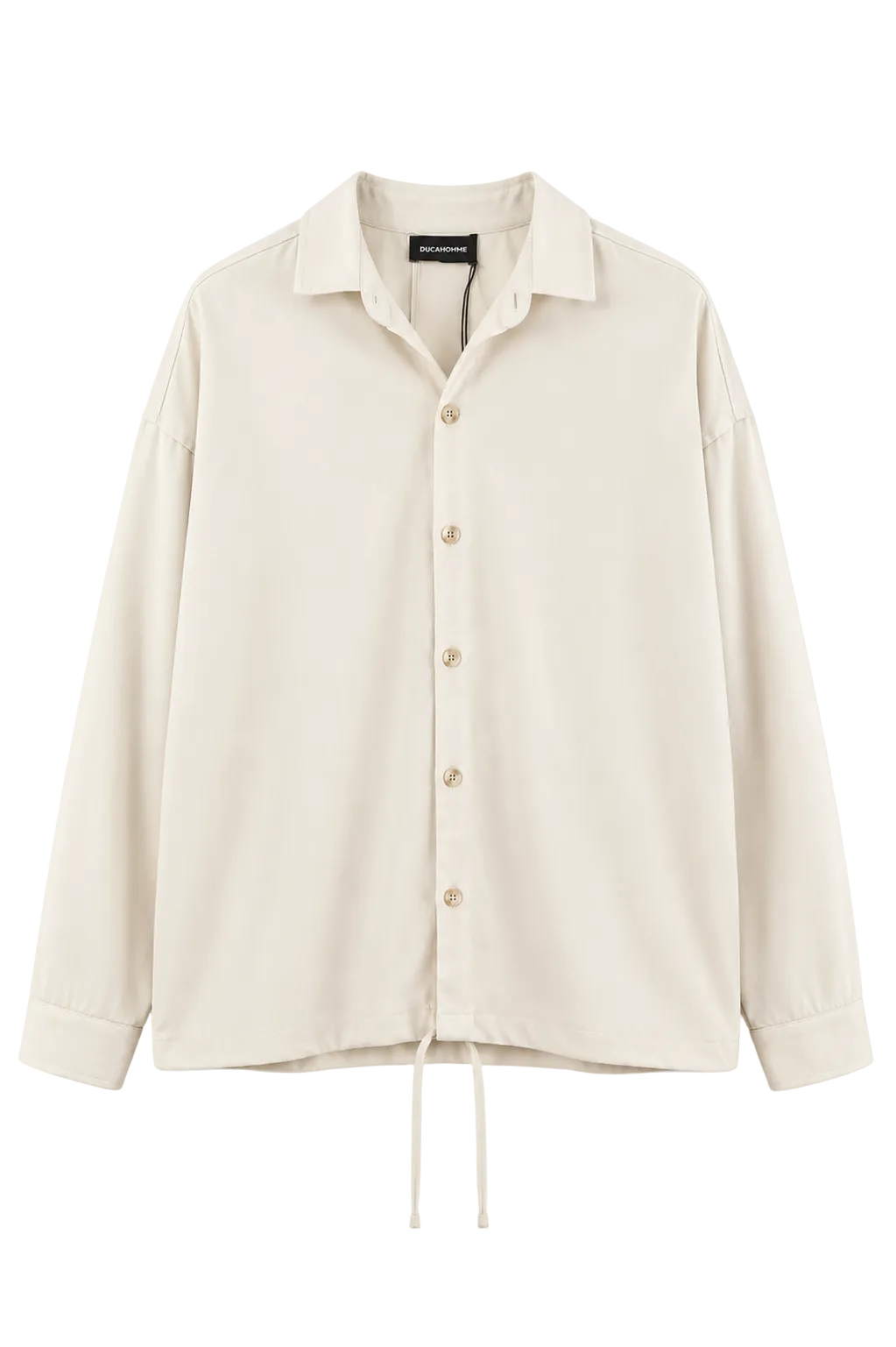 Cămașă oversized crem cu design minimalist și croială modernă casual premium